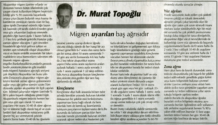 Dr. Murat TOPOĞLU Gazete ve Dergi Haberleri - 46